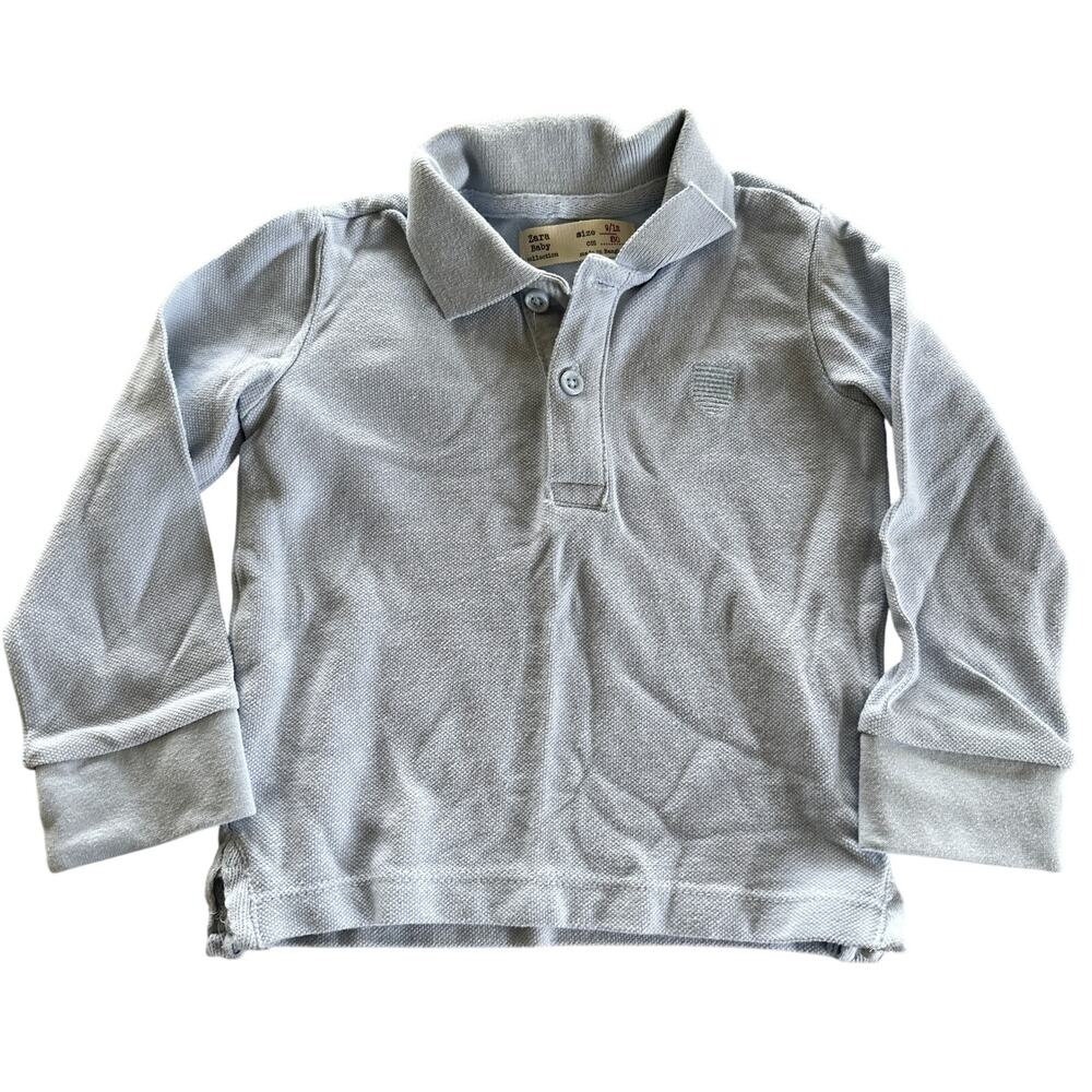 Zara long sleeve polo 9/12 months